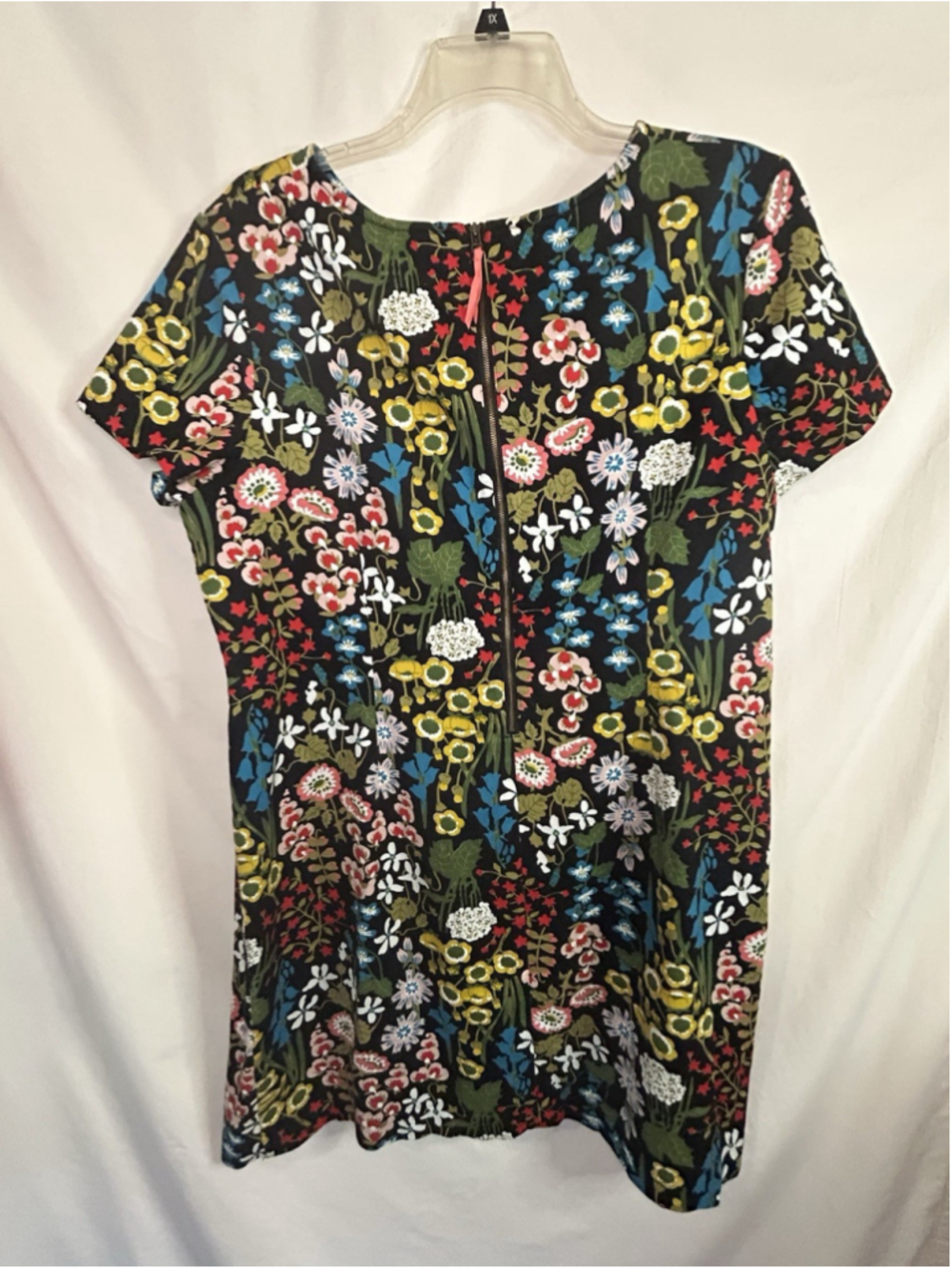 Boden Black Floral Print Carina WW097 Stretch Back Zip Sheath Dress US 16R - Picture 4 of 6